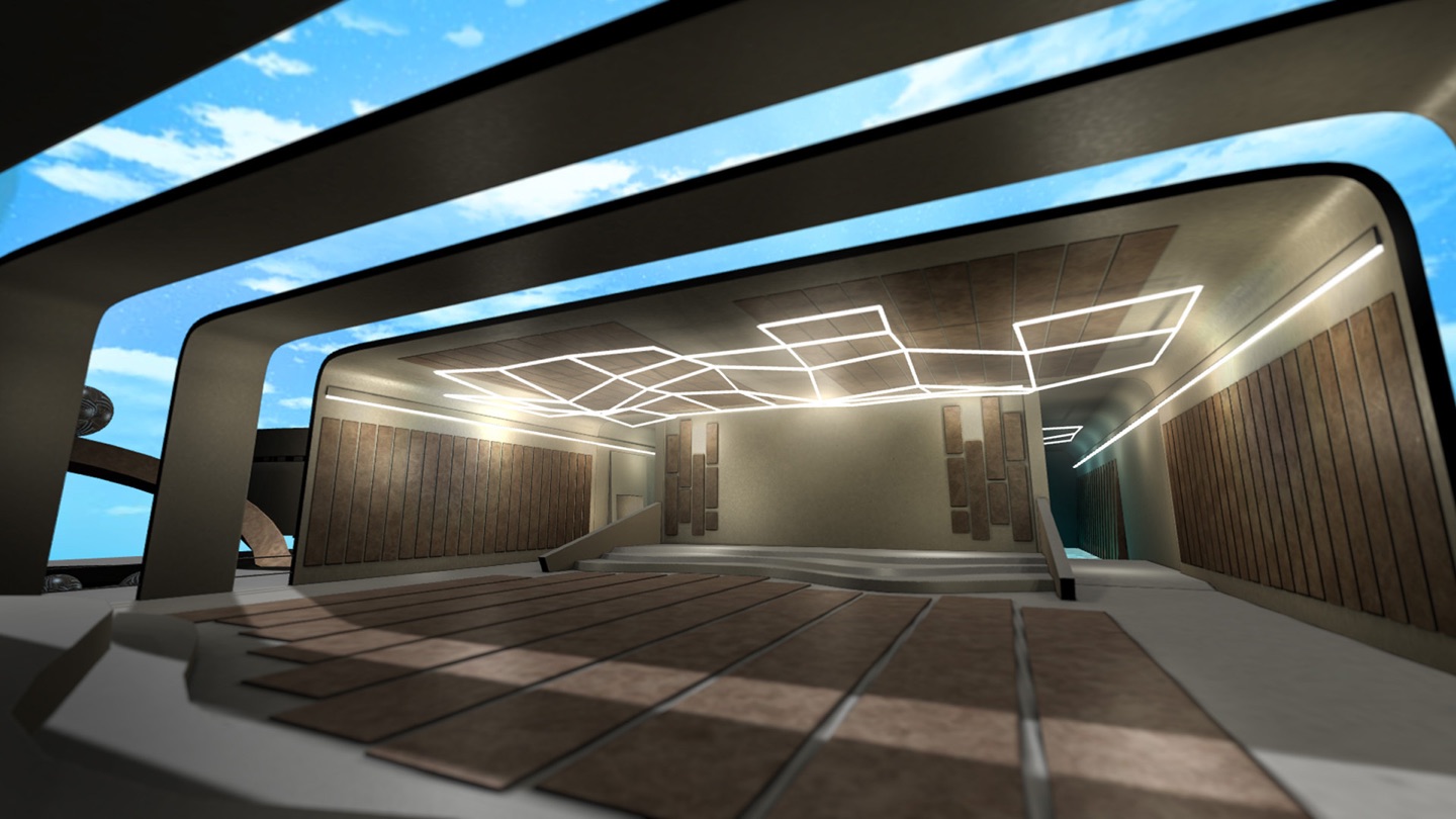 Example 3D world created by external 3D artist.